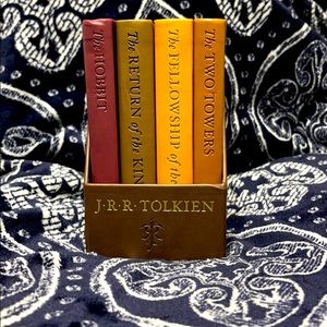 The Hobbit/lord of the Rings “leather” book set.